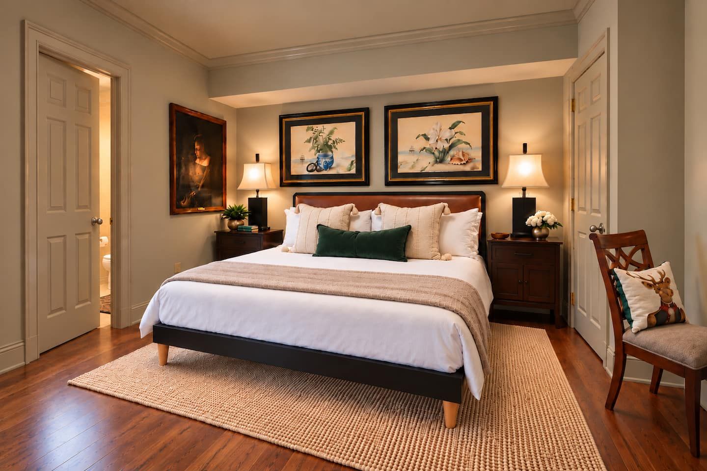 The Commodore Suite king bed at Yacht Club Villas, Barefoot Resort, North Myrtle Beach